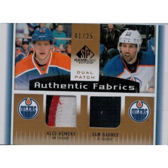 Patch karty - Hemský Aleš, Gagner Sam - 2013-14 SP Game Used Authentic Fabrics Dual Patches No.AF2-HG