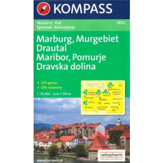 Turistické mapy - Maribor, Murgebiet, Drautal - Kompass 2802