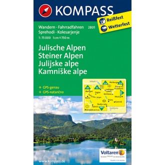 Turistické mapy - Julische Alpen, Steiner Alpen - Kompass 2801