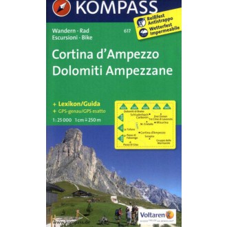 Turistické mapy - Cortina d’Ampezzo, Dolomiti Ampezzane - Kompass 617