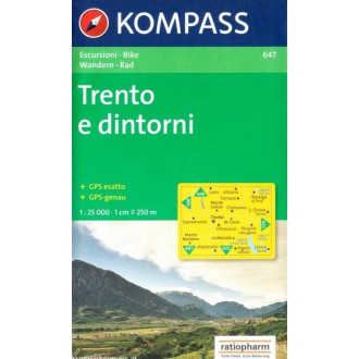 Turistické mapy - Trento a okolí - Kompass 647