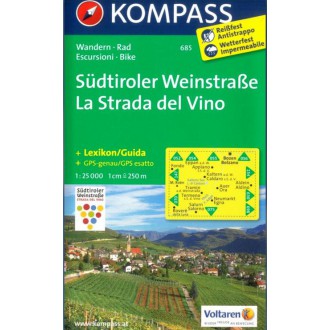 Turistické mapy - Südtiroler Weinstrasse - Kompass 685