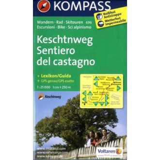Turistické mapy - Keschtnweg, Sentiro, del castagno - Kompass 696
