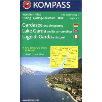 Turistické mapy - Lago di Garda - set 3 map - Kompass 697