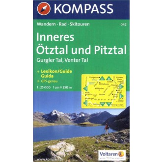 Turistické mapy - Inneres Ötztal, Gurgler Tal, Venter Tal - Kompass 042