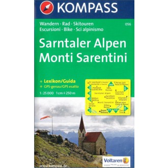 Turistické mapy - Sarntaler Alpen, Monti Sarentini - Kompass 056
