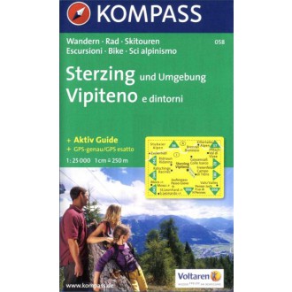 Turistické mapy - Sterzing a okoli, Vipiteno - Kompass 058