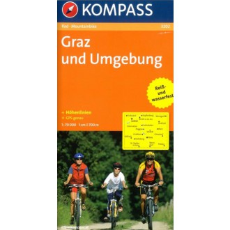 Turistické mapy - Cyklomapa Graz und Umgebung - Kompass 3202