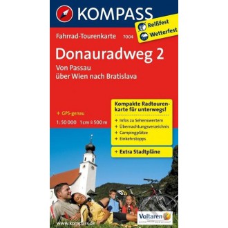 Turistické mapy - Cyklomapa Donauradweg 2 - Kompass 7004