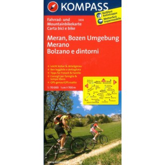Turistické mapy - Cyklomapa Meran,Bozen Umgebung - Kompass 3414