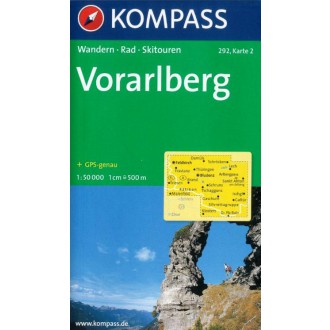 Turistické mapy - Vorarlberg set 2 map - Kompass 292