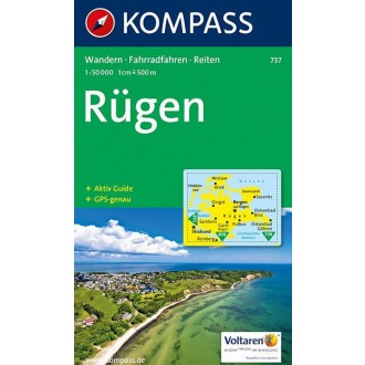 Turistické mapy - Rujána, Rügen - Kompass 737