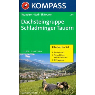 Turistické mapy - Dachsteingruppe, Schaldminger Tauern set 3 map - Kompass 293
