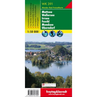 Turistické mapy - Mattsee, Wallersee, Irrsee, Fuschl, Mondsee, Oberndorf - Freytag & Berndt WK391