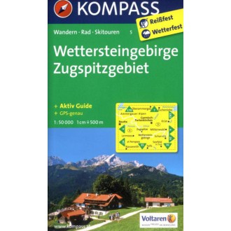 Turistické mapy - Wettersteingebirge, Zugspitzgebiet - Kompass 5