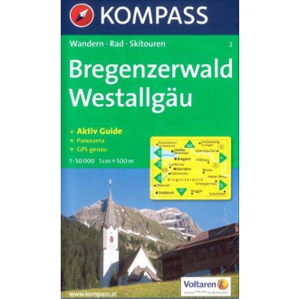 Turistické mapy - Bregenzerwald, Westallgäu - Kompass 2