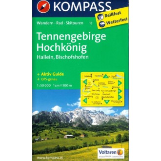 Turistické mapy - Tennengebirge, Hochkönig - Kompass 15