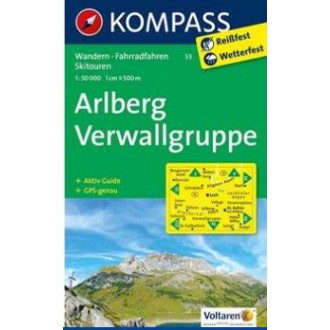 Turistické mapy - Arlberg, Verwallgruppe - Kompass 33