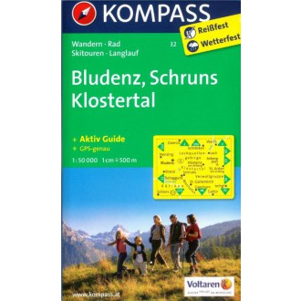 Turistické mapy - Bludenz, Schruns, Klostertal - Kompass 32