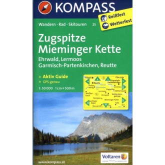 Turistické mapy - Zugspitze, Mieminger Kette - Kompass 25