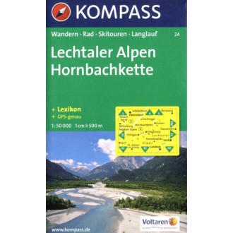 Turistické mapy - Lechtaler Alpen, Hornbachkette - Kompass 24