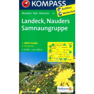 Turistické mapy - Landeck, Nauders, Samnaungruppe - Kompass 42