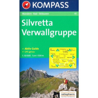 Turistické mapy - Silvretta, Verwallgruppe - Kompass 41