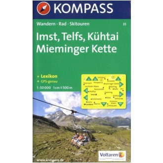 Turistické mapy - Imst, Telfs, Kühtai Mienminger Kette - Kompass 35