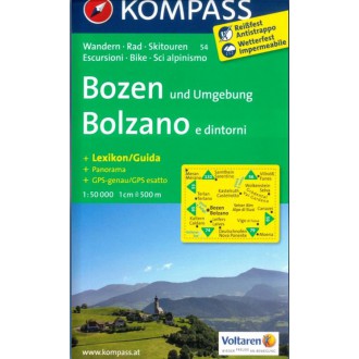 Turistické mapy - Bozen, Bolzano - Kompass 54