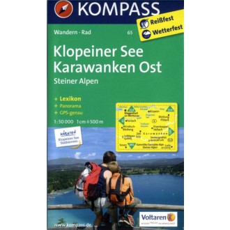 Turistické mapy - Klopeiner See, Karawanken Ost, Steiner Alpen - Kompass 65