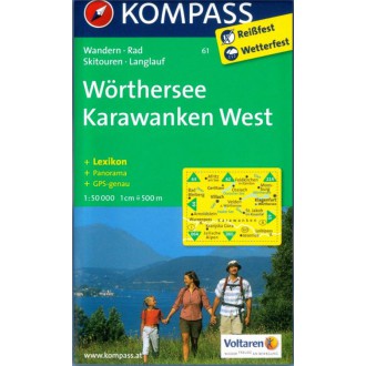 Turistické mapy - Wörthersee, Karawanken West - Kompass 61