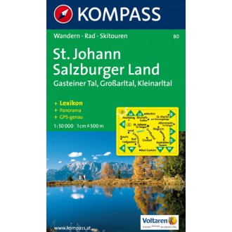 Turistické mapy - St.Johann, Salzburger Land - Kompass 80