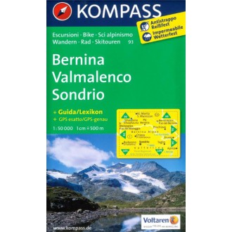 Turistické mapy - Bernina, Valmalenco, Sondrio - Kompass 93