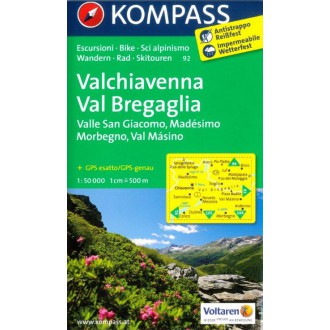 Turistické mapy - Valchiavenna, Val Bregaglia - Kompass 92