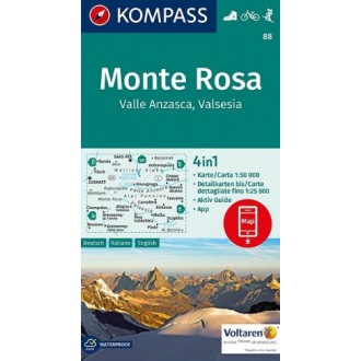 Turistické mapy - Monte Rosa - Kompass 88