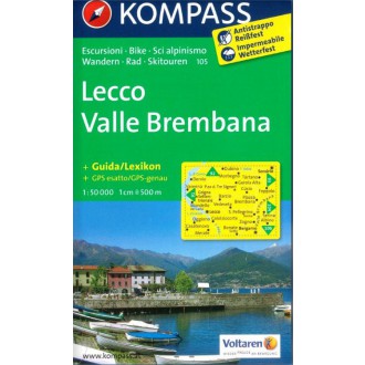 Turistické mapy - Lecco, Valle Brembana - Kompass 105
