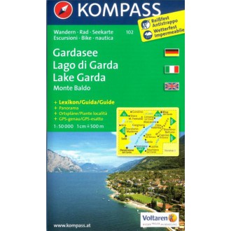 Turistické mapy - Gardasee, Monte Baldo, Lago di Garda - Kompass 102