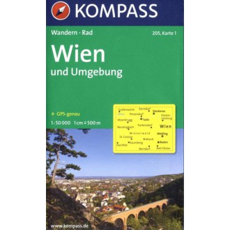 Turistické mapy - Wien und Umgebung - set 2 map - Kompass 205