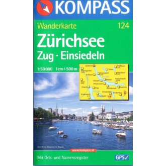 Turistické mapy - Zürichsee - Kompass 124