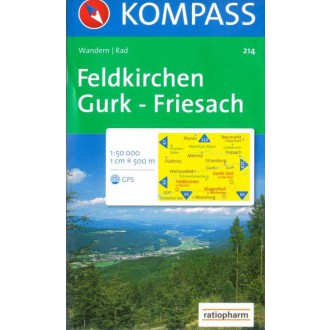 Turistické mapy - Feldkirchen, Gurk-Friesach - Kompass 214