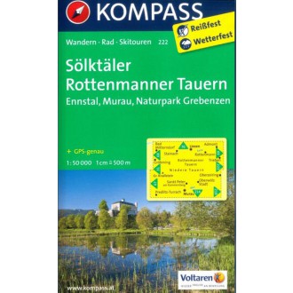Turistické mapy - Sölktäler, Rottenmanner Tauern - Kompass 222