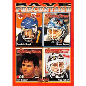 Řadové karty - Hašek Dominik,, Puppa Daren, Hackett Jeff, Hebert Guy - 1996-97 Fleer No.147