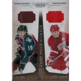 Jersey karty - Yzerman Steve, Sakic Joe - 2010-11 Dominion Got Your Number Dual Jerseys No.1