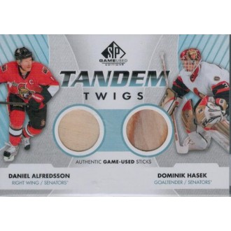 Exkluzivní karty - Hašek Dominik, Alfredsson Daniel - 2012-13 SP Game Used Tandem Twigs No.TT-OTT