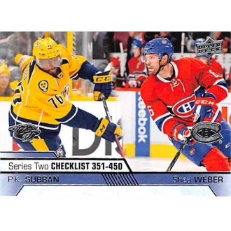 Řadové karty - Weber Shea, Subban P.K. - 2016-17 Upper Deck No.450