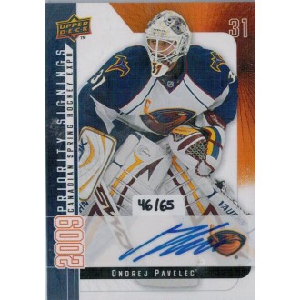 Podepsané karty - Pavelec Ondřej - 2009-10 Upper Deck Toronto Fall Expo Priority Signings No.PS-OP