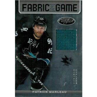 Jersey karty - Marleau Patrick - 2012-13 Certified Fabric of the Game No.FOG-MAR