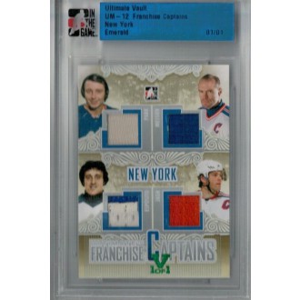 Jersey karty - Park Brad, Messier Mark, Esposito Phil, Jágr Jaromír - 2014-15 ITG Superlative Vault ITG Ultimate Memorabilia Franchise Captains Memorabilia