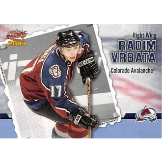 Insertní karty - Vrbata Radim - 2002-03 Pacific Shining Moments No.4