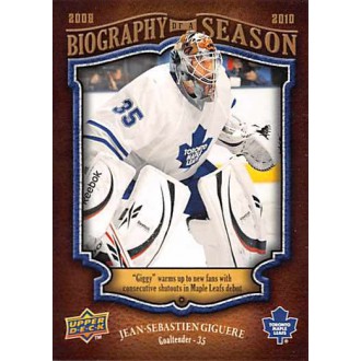 Insertní karty - Giguere Jean-Sebastien - 2009-10 Upper Deck Biography of a Season No.BOS24